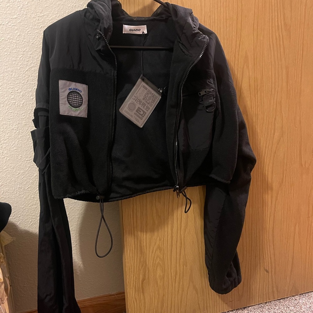 Danielle Guizio Cropped Fleece Jacket